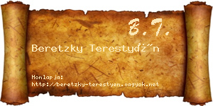 Beretzky Terestyén névjegykártya